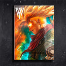 Quadro Metalizado Trunks Dragon Ball Super Art Placa Decorativa Brilhante