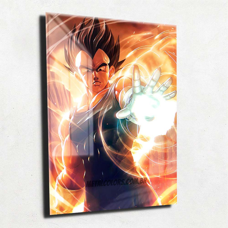 Quadro Metalizado Vegeta Dragon Ball Z Anime Placa Decorativa Brilhante