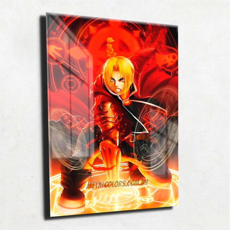 Quadro Metalizado Edward Fullmetal Alchemist Art Placa Decorativa Brilhante