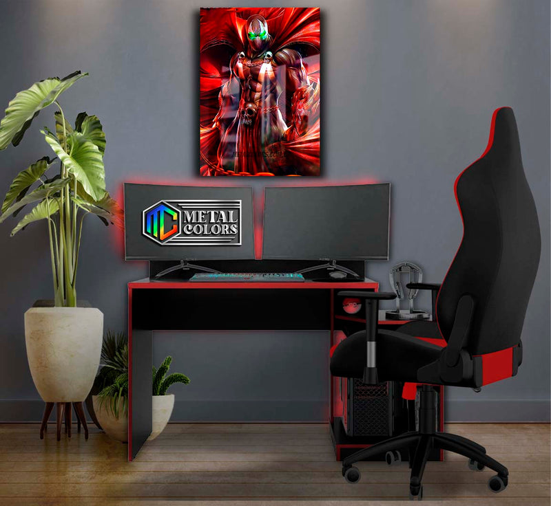 Quadro Metalizado Spawn Art  Placa Decorativa Brilhante