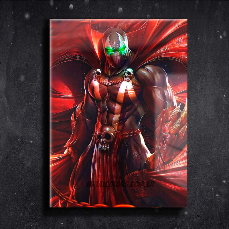 Quadro Metalizado Spawn Art  Placa Decorativa Brilhante