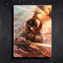 Quadro Metalizado Mikasa Attack on Titan Anime Placa Decorativa Brilhante