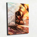 Quadro Metalizado Mikasa Attack on Titan Anime Placa Decorativa Brilhante