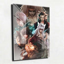 Quadro Metalizado Yusuke e Personagens Makai Yu Yu HAKUSHO Placa Decorativa Brilhante