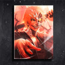 Quadro Metalizado Ichigo Kurosaki Bleach Placa Decorativa Brilhante