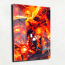 Quadro Metalizado Saitama e Genos One Punch Man Anime Placa Decorativa Brilhante
