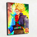 Quadro Metalizado Trunks SSJ Dragon Ball Anime Placa Decorativa Brilhante