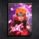 Quadro Metalizado Pain Rinnegan Anime Naruto Placa Decorativa Brilhante