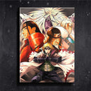Quadro Metalizado Naruto 4 Hokages Minato Placa Decorativa Brilhante