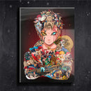 Quadro Metalizado Personagens Naruto Gaara Placa Decorativa Brilhante