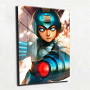 Quadro Metalizado Megaman Game Art Anime Placa Decorativa Brilhante
