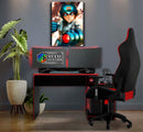 Quadro Metalizado Megaman Game Art Anime Placa Decorativa Brilhante