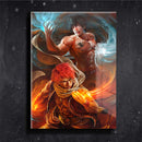 Quadro Metalizado Natsu e Gray Art Fairy Tail Anime Placa Decorativa Brilhante