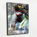 Quadro Metalizado Power Rangers Zord art Anime Placa Decorativa Brilhante