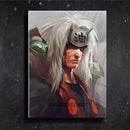 Quadro Metalizado Jiraya Modo Sennin Sábio Anime Placa Decorativa Brilhante