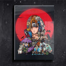 Quadro Metalizado Personagens Naruto Itachi Uchiha Placa Decorativa Brilhante