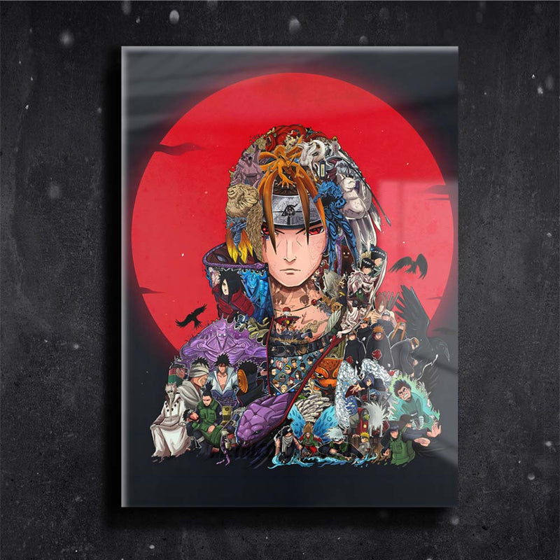 Placa Decorativa de Metal Itachi e Sasuke Uchiha: Naruto Classico