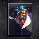 Quadro Metalizado Cavaleiros do Zodíaco Afrodite de Peixes de Ouro Brilhante