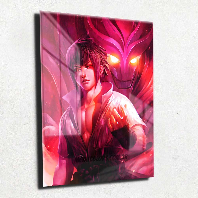 Quadro Metalizado Susanoo Sasuke Naruto Anime Placa Decorativa Brilhante