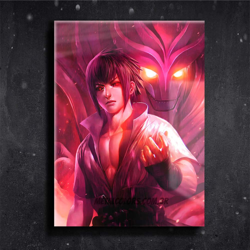 Quadro Metalizado Susanoo Sasuke Naruto Anime Placa Decorativa Brilhante