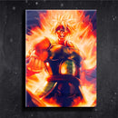 Quadro Metalizado Bardock Saiyajin Dragon Ball Anime Placa Decorativa Brilhante