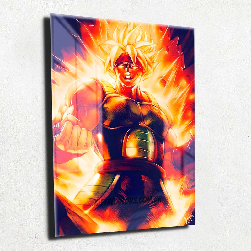 Quadro Metalizado Bardock Saiyajin Dragon Ball Anime Placa Decorativa Brilhante