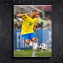 Quadro Metalizado Neymar Seleção Brasileira Futebol Placa Decorativa Brilhante