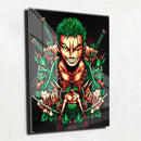 Quadro Metalizado Zoro Art One Piece Anime Placa Decorativa Brilhante