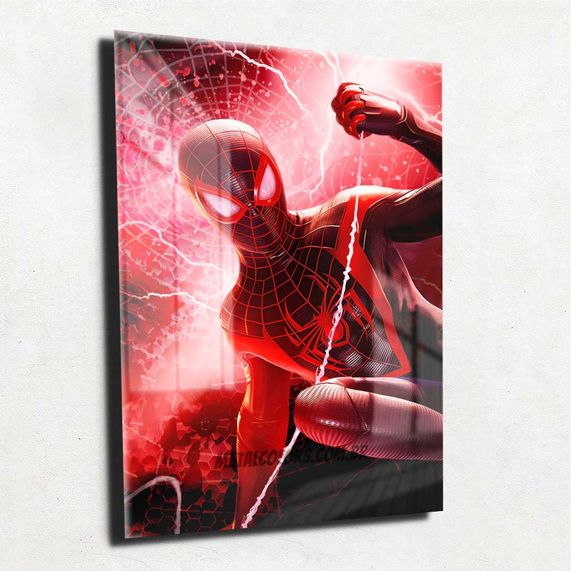 Quadro Metalizado Homem Aranha Ultimate Placa Decorativa Brilhante