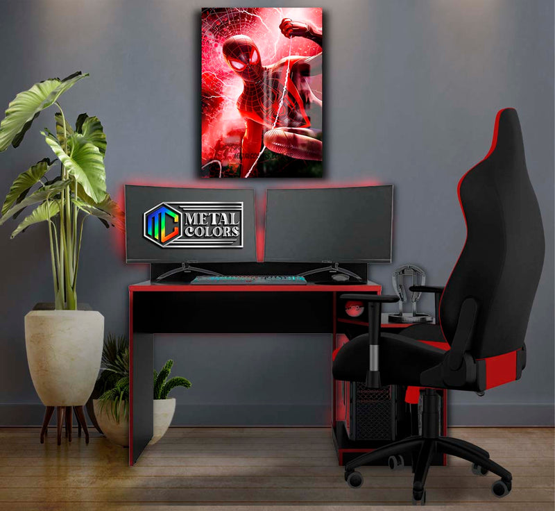 Quadro Metalizado Homem Aranha Ultimate Placa Decorativa Brilhante