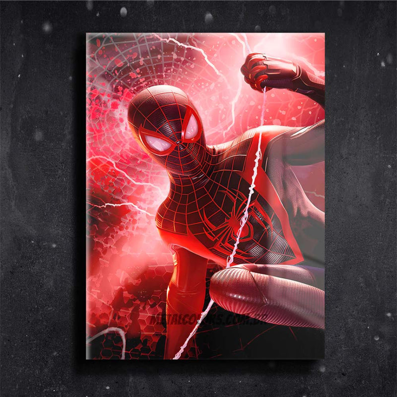 Quadro Metalizado Homem Aranha Ultimate Placa Decorativa Brilhante