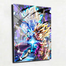 Quadro Metalizado Gohan e Goku Kamehameha Dragon Ball Placa Decorativa Brilhante