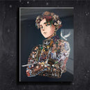 Quadro Metalizado Personagens Attack on Titan Levi Placa Decorativa Brilhante