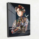Quadro Metalizado Personagens Attack on Titan Levi Placa Decorativa Brilhante