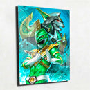 Quadro Metalizado Ranger Verde Dragonzord Placa Decorativa Brilhante