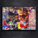 Quadro Metalizado One Piece Wano Personagens Anime Placa Decorativa Brilhante