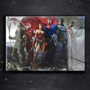 Quadro Metalizado Liga Da justiça Superman Batman Decorativa Brilhante