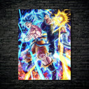 Quadro Metálico Goku e Vegeta IA Art Anime Dragon Ball Full HD