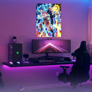 Quadro Metálico Goku e Vegeta IA Art Anime Dragon Ball Full HD