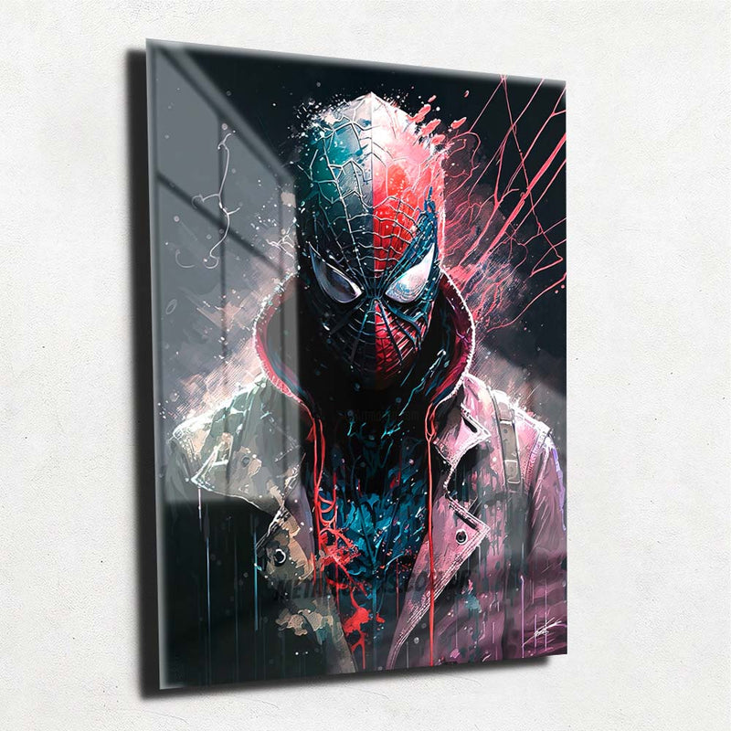 Quadro Metalizado Homem Aranha Spiderman Game art  Placa Decorativa Brilhante