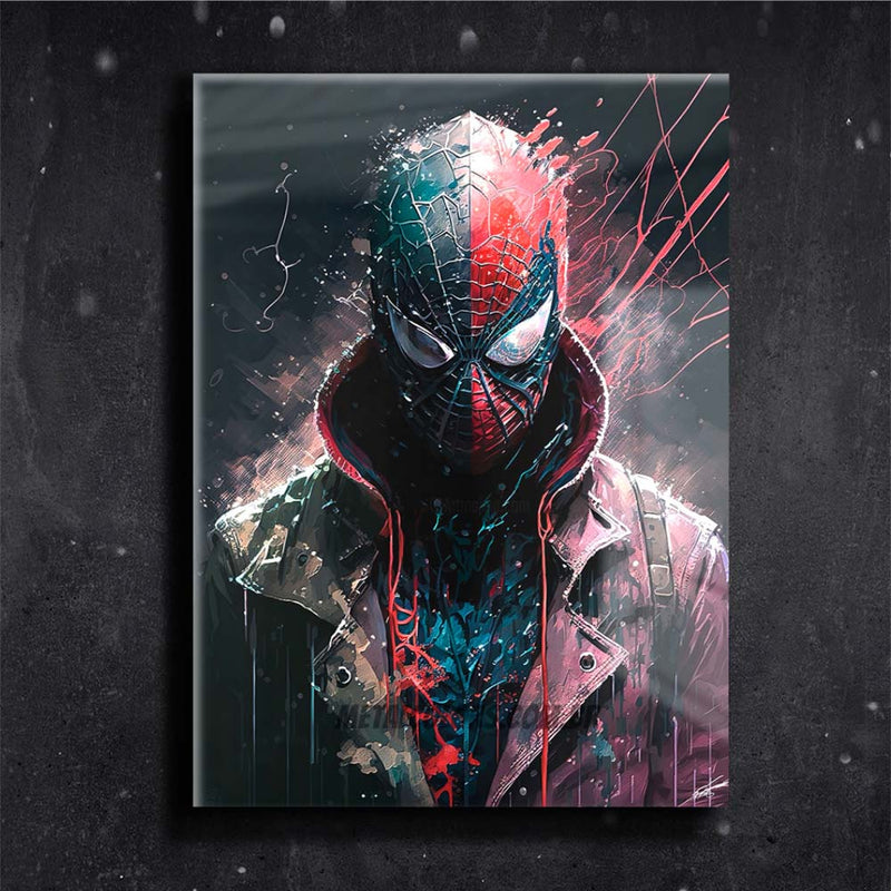 Quadro Metalizado Homem Aranha Spiderman Game art  Placa Decorativa Brilhante