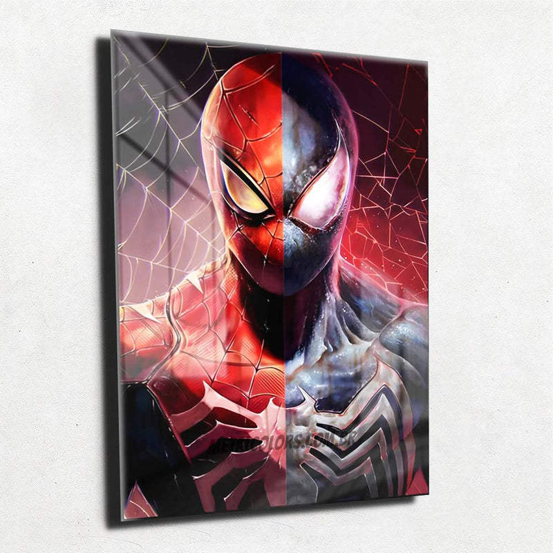 Quadro Metalizado Homem Aranha Venom Simbionte Game art  Placa Decorativa Brilhante