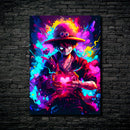 Quadro Metálico Luffy Heart IA Art Anime One Piece Full HD