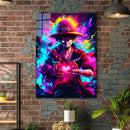 Quadro Metálico Luffy Heart IA Art Anime One Piece Full HD