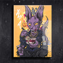 Quadro Metalizado Bills Dragon Ball Super Anime Placa Decorativa Brilhante