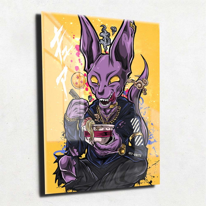 Quadro Metalizado Bills Dragon Ball Super Anime Placa Decorativa Brilhante