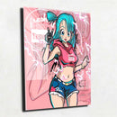 Quadro Metalizado Bulma Dragon Ball Anime Placa Decorativa Brilhante
