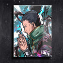 Quadro Metalizado Shikamaru Naruto Anime Placa Decorativa Brilhante