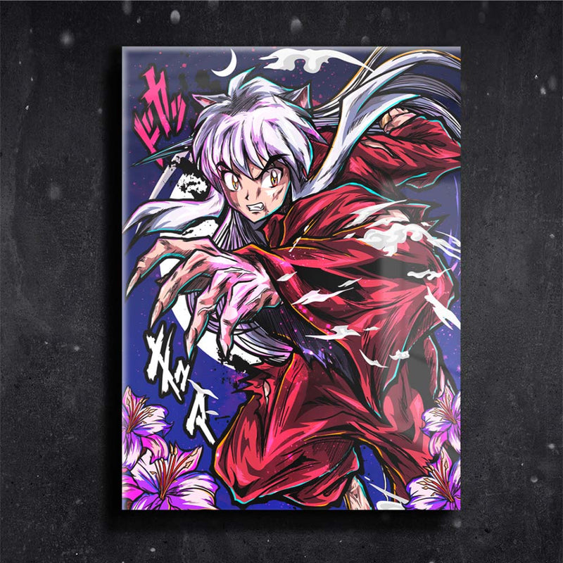 Quadro Metalizado Inuyasha Anime Placa Decorativa Brilhante