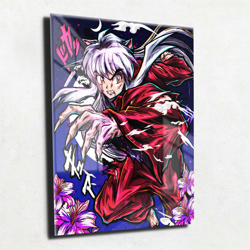 Quadro Metalizado Inuyasha Anime Placa Decorativa Brilhante